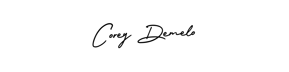 Corey Demelo stylish signature style. Best Handwritten Sign (AmerikaSignatureDemo-Regular) for my name. Handwritten Signature Collection Ideas for my name Corey Demelo. Corey Demelo signature style 3 images and pictures png