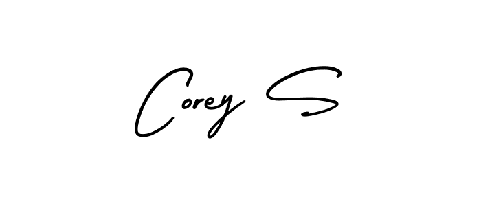 Design your own signature with our free online signature maker. With this signature software, you can create a handwritten (AmerikaSignatureDemo-Regular) signature for name Corey S. Corey S signature style 3 images and pictures png