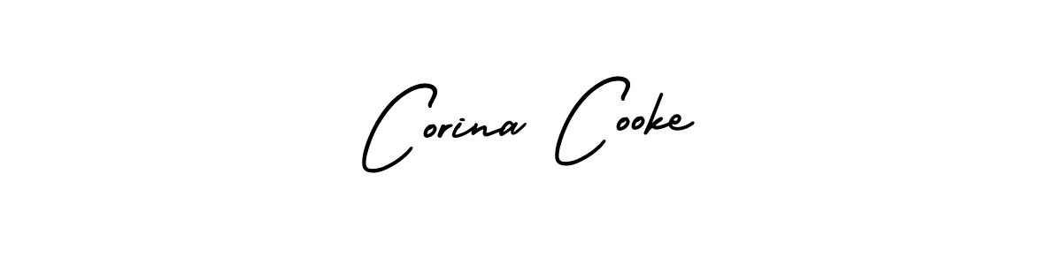 The best way (AmerikaSignatureDemo-Regular) to make a short signature is to pick only two or three words in your name. The name Corina Cooke include a total of six letters. For converting this name. Corina Cooke signature style 3 images and pictures png