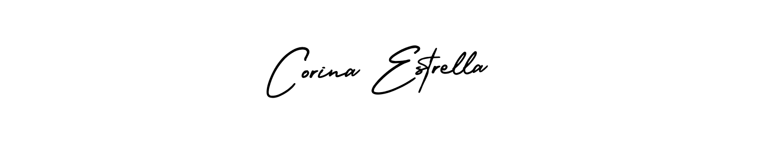 It looks lik you need a new signature style for name Corina Estrella. Design unique handwritten (AmerikaSignatureDemo-Regular) signature with our free signature maker in just a few clicks. Corina Estrella signature style 3 images and pictures png