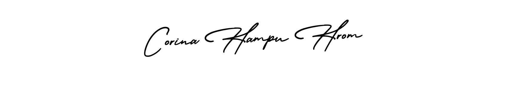 Make a short Corina Hampu Hrom signature style. Manage your documents anywhere anytime using AmerikaSignatureDemo-Regular. Create and add eSignatures, submit forms, share and send files easily. Corina Hampu Hrom signature style 3 images and pictures png