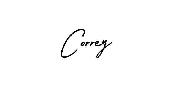 The best way (AmerikaSignatureDemo-Regular) to make a short signature is to pick only two or three words in your name. The name Correy include a total of six letters. For converting this name. Correy signature style 3 images and pictures png