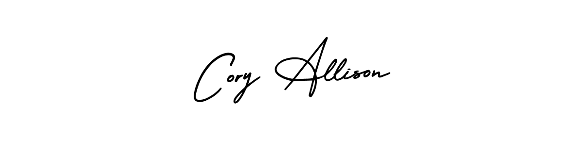 You should practise on your own different ways (AmerikaSignatureDemo-Regular) to write your name (Cory Allison) in signature. don't let someone else do it for you. Cory Allison signature style 3 images and pictures png