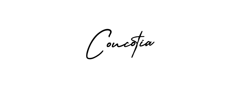 How to make Coucotia name signature. Use AmerikaSignatureDemo-Regular style for creating short signs online. This is the latest handwritten sign. Coucotia signature style 3 images and pictures png