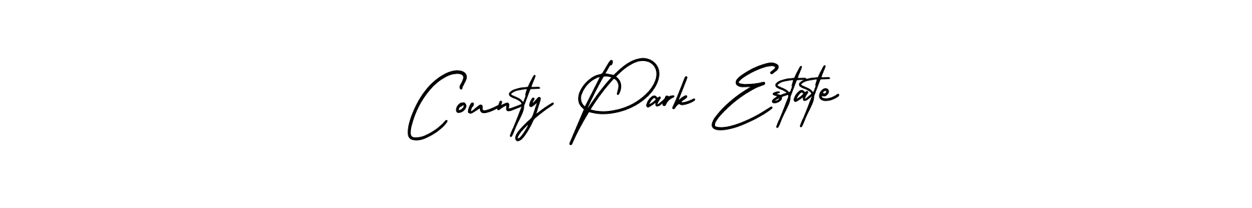 Create a beautiful signature design for name County Park Estate. With this signature (AmerikaSignatureDemo-Regular) fonts, you can make a handwritten signature for free. County Park Estate signature style 3 images and pictures png