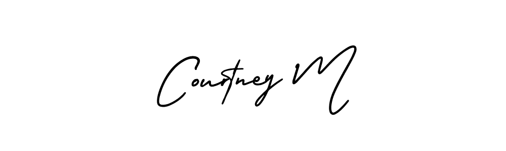 Courtney M stylish signature style. Best Handwritten Sign (AmerikaSignatureDemo-Regular) for my name. Handwritten Signature Collection Ideas for my name Courtney M. Courtney M signature style 3 images and pictures png