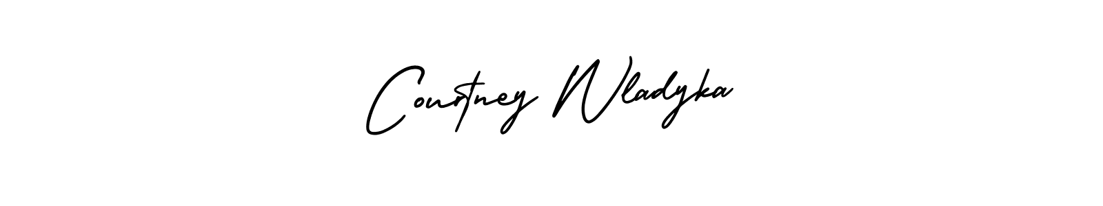 The best way (AmerikaSignatureDemo-Regular) to make a short signature is to pick only two or three words in your name. The name Courtney Wladyka include a total of six letters. For converting this name. Courtney Wladyka signature style 3 images and pictures png