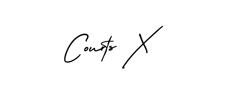 Courts X stylish signature style. Best Handwritten Sign (AmerikaSignatureDemo-Regular) for my name. Handwritten Signature Collection Ideas for my name Courts X. Courts X signature style 3 images and pictures png