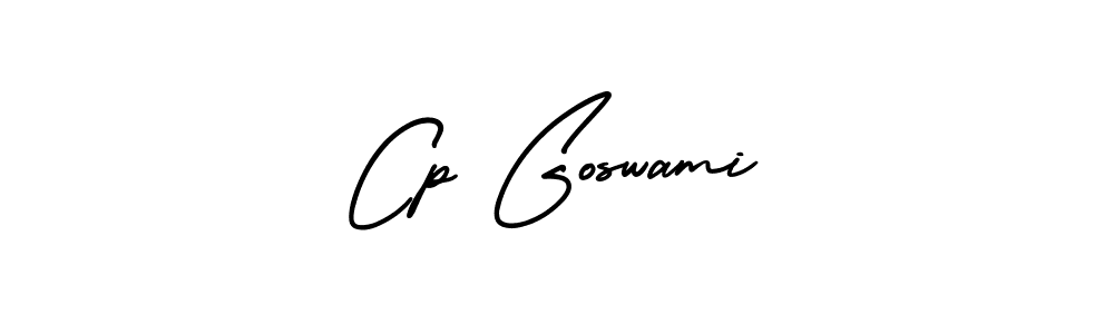 How to make Cp Goswami name signature. Use AmerikaSignatureDemo-Regular style for creating short signs online. This is the latest handwritten sign. Cp Goswami signature style 3 images and pictures png