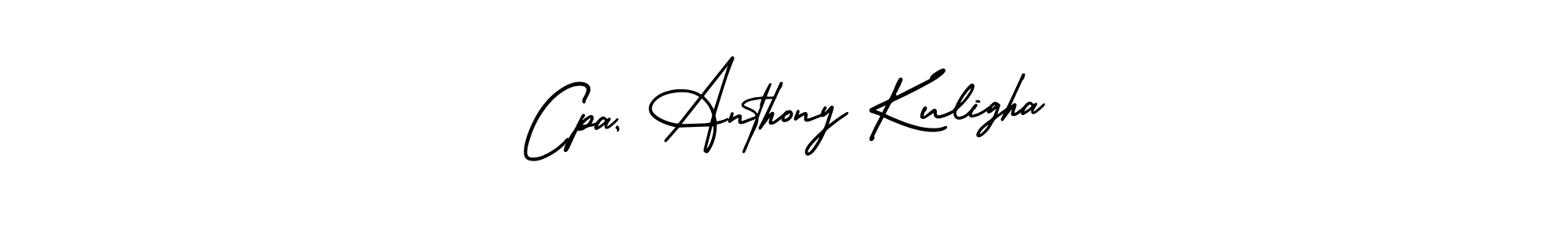 You should practise on your own different ways (AmerikaSignatureDemo-Regular) to write your name (Cpa, Anthony Kuligha) in signature. don't let someone else do it for you. Cpa, Anthony Kuligha signature style 3 images and pictures png