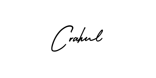 You should practise on your own different ways (AmerikaSignatureDemo-Regular) to write your name (Crahul) in signature. don't let someone else do it for you. Crahul signature style 3 images and pictures png