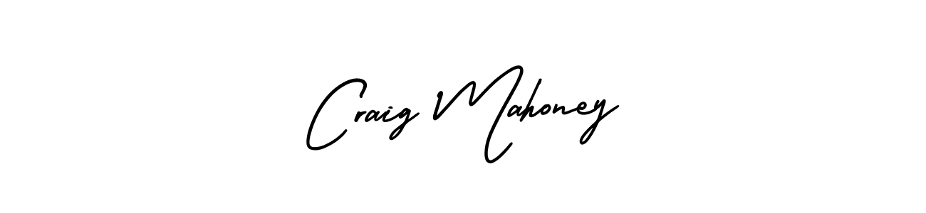 You should practise on your own different ways (AmerikaSignatureDemo-Regular) to write your name (Craig Mahoney) in signature. don't let someone else do it for you. Craig Mahoney signature style 3 images and pictures png