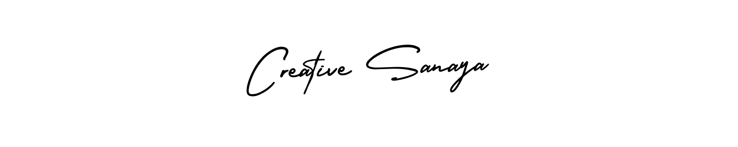 if you are searching for the best signature style for your name Creative Sanaya. so please give up your signature search. here we have designed multiple signature styles  using AmerikaSignatureDemo-Regular. Creative Sanaya signature style 3 images and pictures png