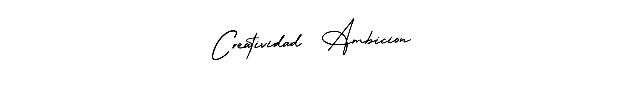 AmerikaSignatureDemo-Regular is a professional signature style that is perfect for those who want to add a touch of class to their signature. It is also a great choice for those who want to make their signature more unique. Get Creatividad  Ambicion name to fancy signature for free. Creatividad  Ambicion signature style 3 images and pictures png