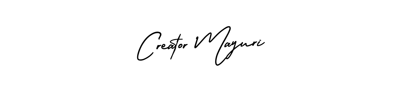 if you are searching for the best signature style for your name Creator Mayuri. so please give up your signature search. here we have designed multiple signature styles  using AmerikaSignatureDemo-Regular. Creator Mayuri signature style 3 images and pictures png