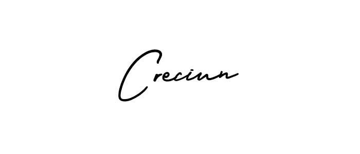 The best way (AmerikaSignatureDemo-Regular) to make a short signature is to pick only two or three words in your name. The name Creciun include a total of six letters. For converting this name. Creciun signature style 3 images and pictures png