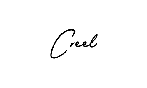 Use a signature maker to create a handwritten signature online. With this signature software, you can design (AmerikaSignatureDemo-Regular) your own signature for name Creel. Creel signature style 3 images and pictures png