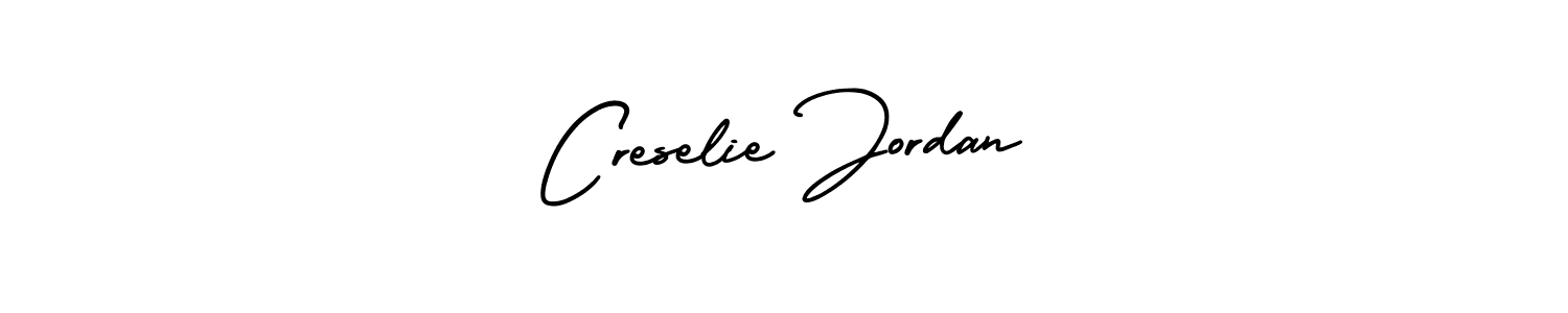 Design your own signature with our free online signature maker. With this signature software, you can create a handwritten (AmerikaSignatureDemo-Regular) signature for name Creselie Jordan. Creselie Jordan signature style 3 images and pictures png