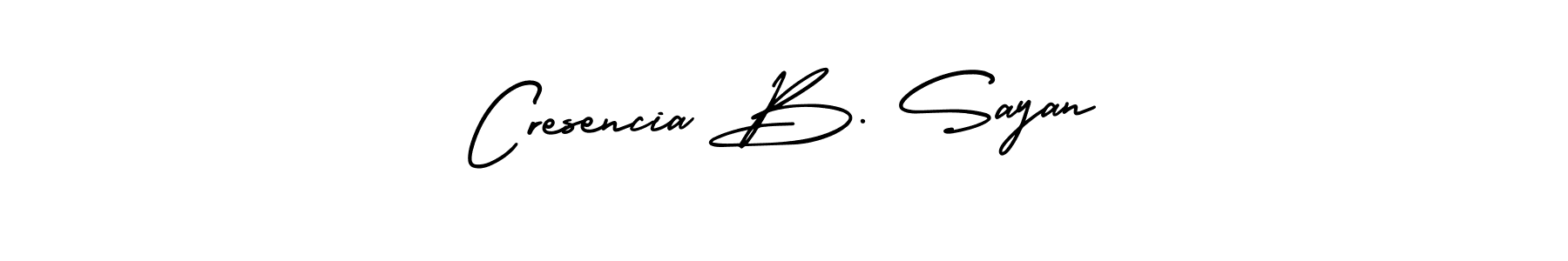 Make a beautiful signature design for name Cresencia B. Sayan. With this signature (AmerikaSignatureDemo-Regular) style, you can create a handwritten signature for free. Cresencia B. Sayan signature style 3 images and pictures png