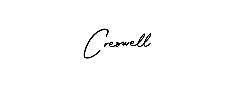 Use a signature maker to create a handwritten signature online. With this signature software, you can design (AmerikaSignatureDemo-Regular) your own signature for name Creswell. Creswell signature style 3 images and pictures png