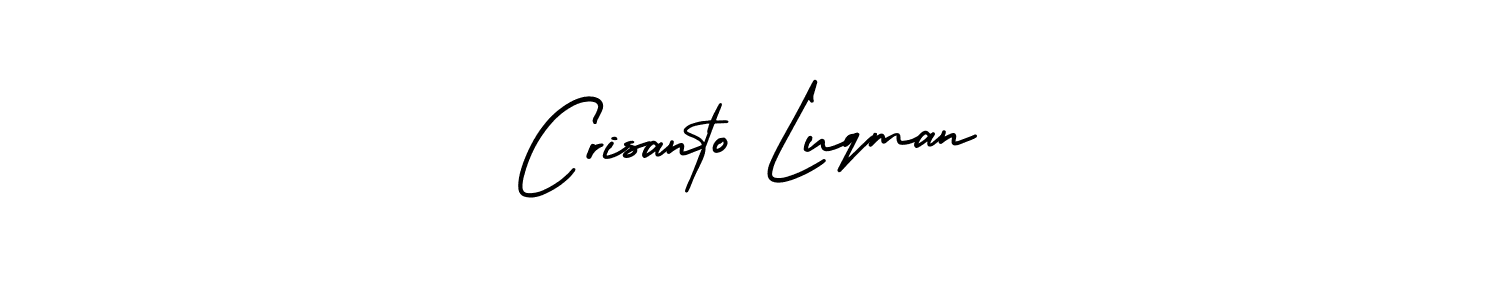 The best way (AmerikaSignatureDemo-Regular) to make a short signature is to pick only two or three words in your name. The name Crisanto Luqman include a total of six letters. For converting this name. Crisanto Luqman signature style 3 images and pictures png