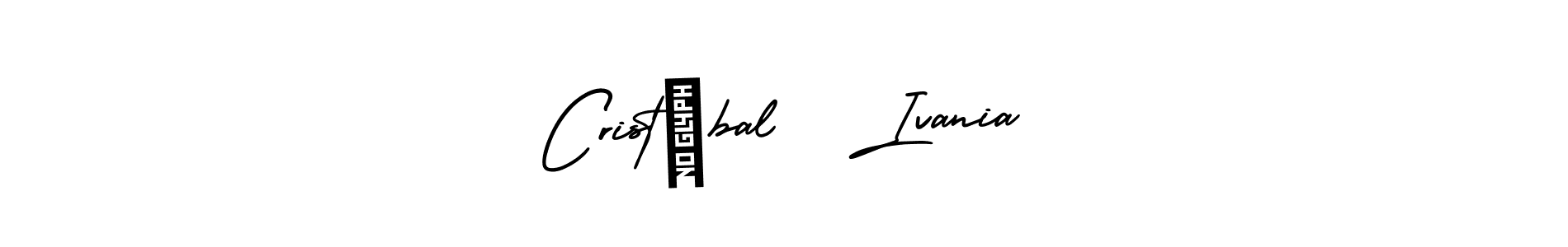 The best way (AmerikaSignatureDemo-Regular) to make a short signature is to pick only two or three words in your name. The name Cristóbal   Ivania include a total of six letters. For converting this name. Cristóbal   Ivania signature style 3 images and pictures png