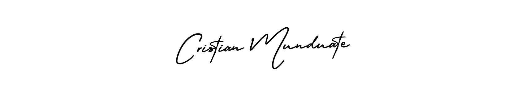The best way (AmerikaSignatureDemo-Regular) to make a short signature is to pick only two or three words in your name. The name Cristian Munduate include a total of six letters. For converting this name. Cristian Munduate signature style 3 images and pictures png