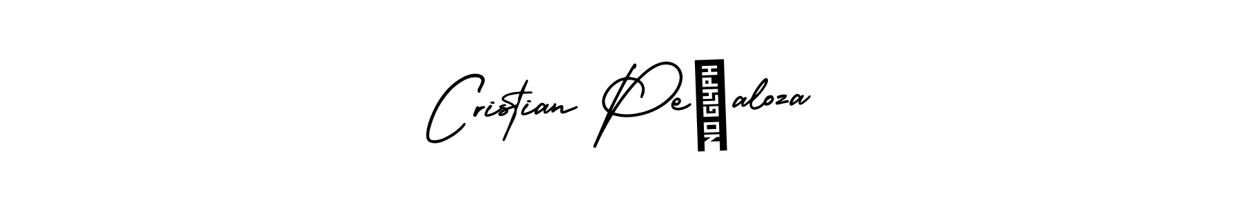You should practise on your own different ways (AmerikaSignatureDemo-Regular) to write your name (Cristian Peñaloza) in signature. don't let someone else do it for you. Cristian Peñaloza signature style 3 images and pictures png