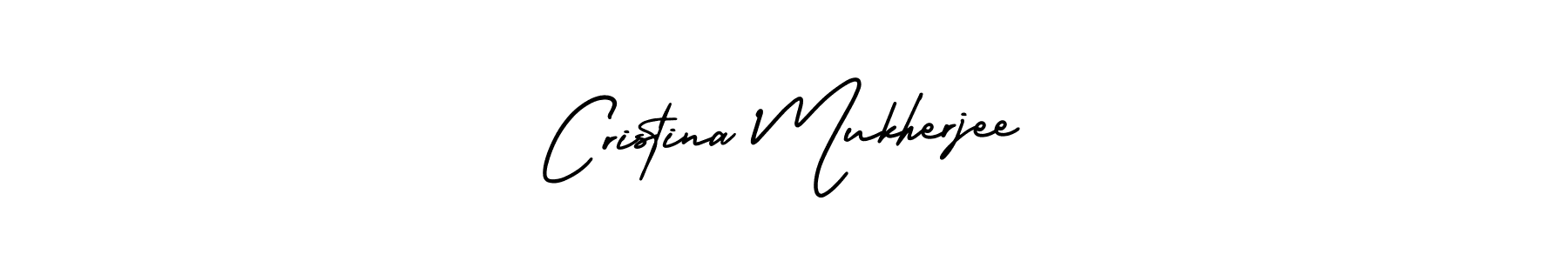 This is the best signature style for the Cristina Mukherjee name. Also you like these signature font (AmerikaSignatureDemo-Regular). Mix name signature. Cristina Mukherjee signature style 3 images and pictures png