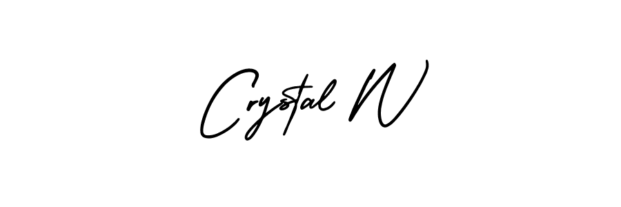 The best way (AmerikaSignatureDemo-Regular) to make a short signature is to pick only two or three words in your name. The name Crystal W include a total of six letters. For converting this name. Crystal W signature style 3 images and pictures png