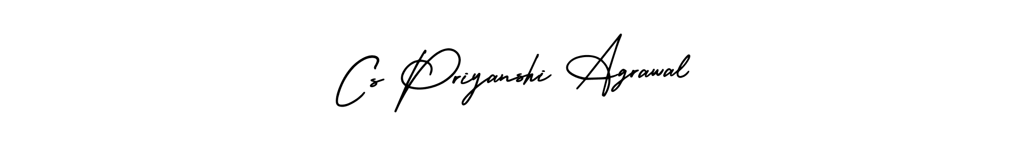 if you are searching for the best signature style for your name Cs Priyanshi Agrawal. so please give up your signature search. here we have designed multiple signature styles  using AmerikaSignatureDemo-Regular. Cs Priyanshi Agrawal signature style 3 images and pictures png
