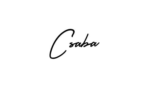 if you are searching for the best signature style for your name Csaba. so please give up your signature search. here we have designed multiple signature styles  using AmerikaSignatureDemo-Regular. Csaba signature style 3 images and pictures png