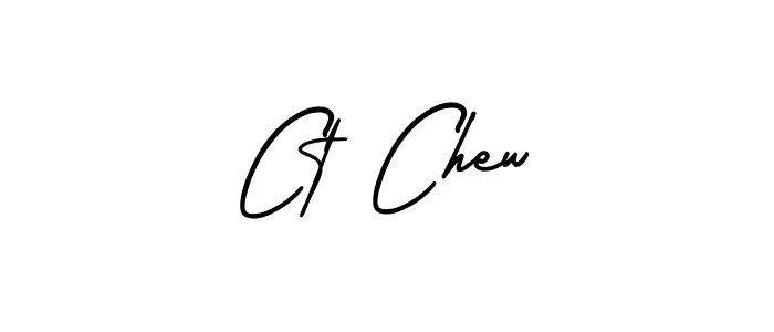 How to make Ct Chew name signature. Use AmerikaSignatureDemo-Regular style for creating short signs online. This is the latest handwritten sign. Ct Chew signature style 3 images and pictures png