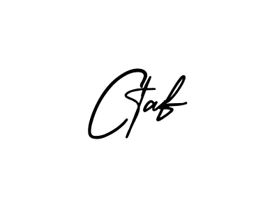 How to make Ctaf name signature. Use AmerikaSignatureDemo-Regular style for creating short signs online. This is the latest handwritten sign. Ctaf signature style 3 images and pictures png