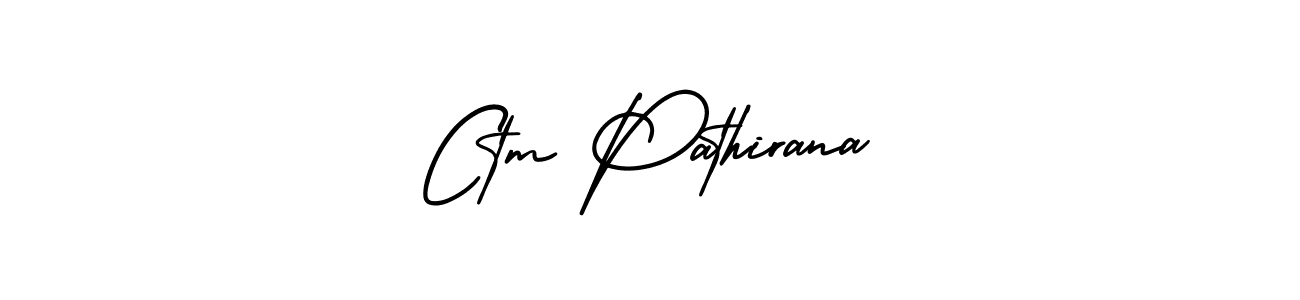 How to make Ctm Pathirana name signature. Use AmerikaSignatureDemo-Regular style for creating short signs online. This is the latest handwritten sign. Ctm Pathirana signature style 3 images and pictures png
