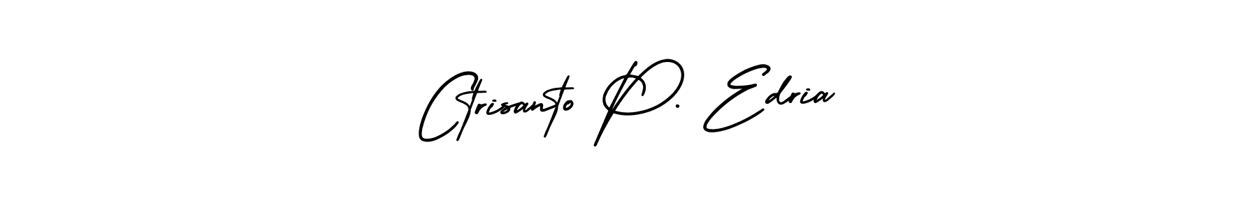 AmerikaSignatureDemo-Regular is a professional signature style that is perfect for those who want to add a touch of class to their signature. It is also a great choice for those who want to make their signature more unique. Get Ctrisanto P. Edria name to fancy signature for free. Ctrisanto P. Edria signature style 3 images and pictures png