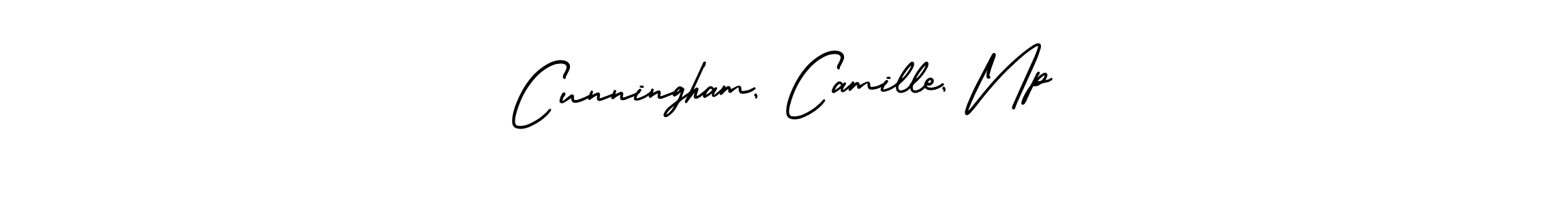 How to make Cunningham, Camille, Np name signature. Use AmerikaSignatureDemo-Regular style for creating short signs online. This is the latest handwritten sign. Cunningham, Camille, Np signature style 3 images and pictures png