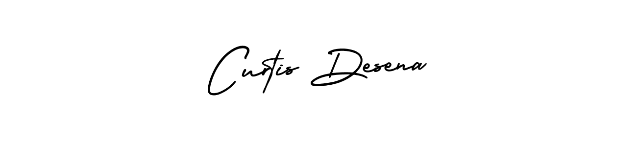 The best way (AmerikaSignatureDemo-Regular) to make a short signature is to pick only two or three words in your name. The name Curtis Desena include a total of six letters. For converting this name. Curtis Desena signature style 3 images and pictures png