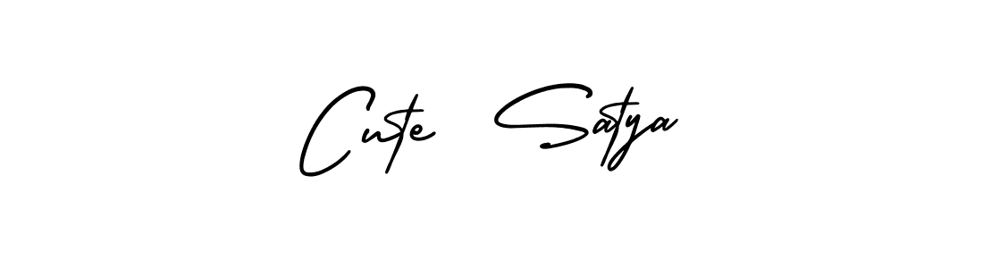 Make a beautiful signature design for name Cute  Satya. Use this online signature maker to create a handwritten signature for free. Cute  Satya signature style 3 images and pictures png