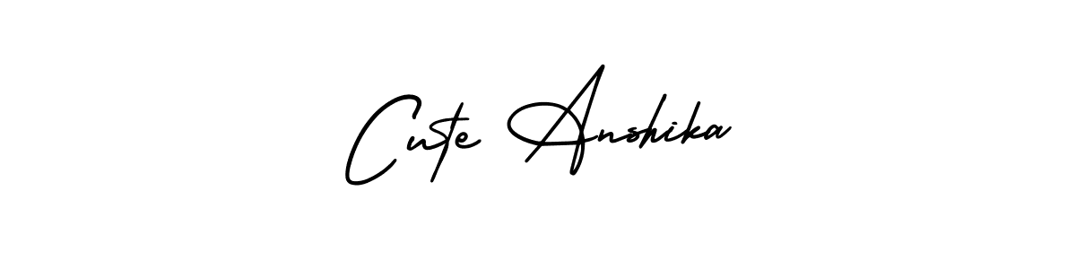 Create a beautiful signature design for name Cute Anshika. With this signature (AmerikaSignatureDemo-Regular) fonts, you can make a handwritten signature for free. Cute Anshika signature style 3 images and pictures png