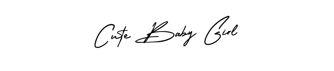 Cute Baby Girl stylish signature style. Best Handwritten Sign (AmerikaSignatureDemo-Regular) for my name. Handwritten Signature Collection Ideas for my name Cute Baby Girl. Cute Baby Girl signature style 3 images and pictures png
