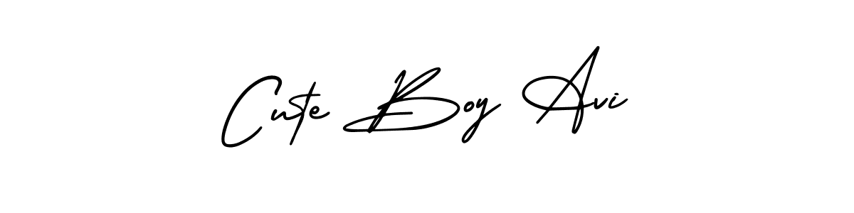 The best way (AmerikaSignatureDemo-Regular) to make a short signature is to pick only two or three words in your name. The name Cute Boy Avi include a total of six letters. For converting this name. Cute Boy Avi signature style 3 images and pictures png