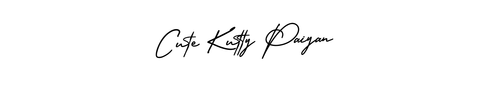 The best way (AmerikaSignatureDemo-Regular) to make a short signature is to pick only two or three words in your name. The name Cute Kutty Paiyan include a total of six letters. For converting this name. Cute Kutty Paiyan signature style 3 images and pictures png