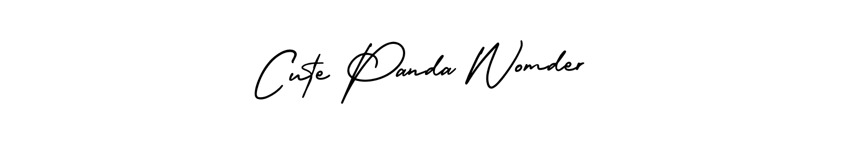 Cute Panda Womder stylish signature style. Best Handwritten Sign (AmerikaSignatureDemo-Regular) for my name. Handwritten Signature Collection Ideas for my name Cute Panda Womder. Cute Panda Womder signature style 3 images and pictures png