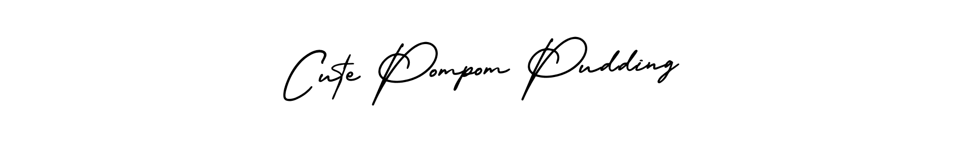 if you are searching for the best signature style for your name Cute Pompom Pudding. so please give up your signature search. here we have designed multiple signature styles  using AmerikaSignatureDemo-Regular. Cute Pompom Pudding signature style 3 images and pictures png