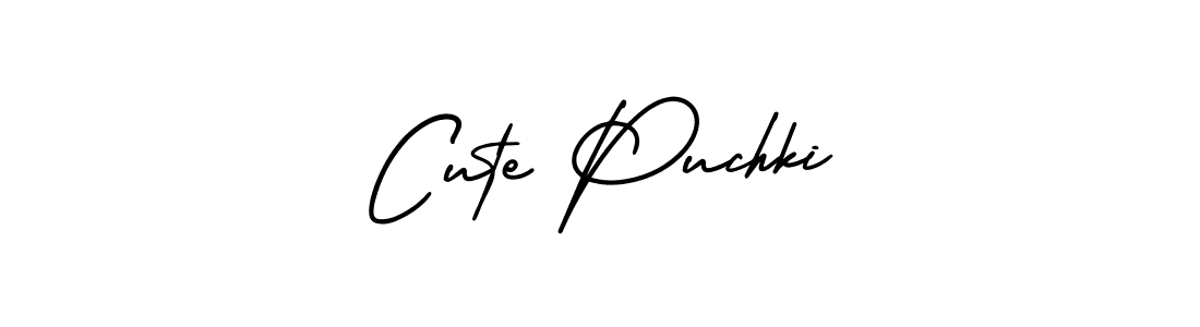 Make a beautiful signature design for name Cute Puchki. With this signature (AmerikaSignatureDemo-Regular) style, you can create a handwritten signature for free. Cute Puchki signature style 3 images and pictures png