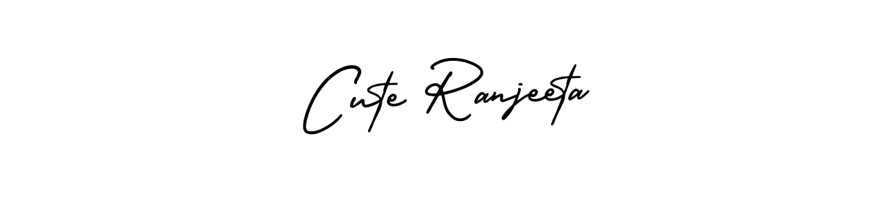 It looks lik you need a new signature style for name Cute Ranjeeta. Design unique handwritten (AmerikaSignatureDemo-Regular) signature with our free signature maker in just a few clicks. Cute Ranjeeta signature style 3 images and pictures png