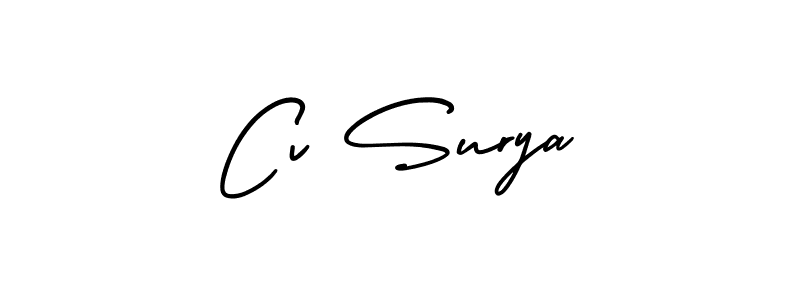 The best way (AmerikaSignatureDemo-Regular) to make a short signature is to pick only two or three words in your name. The name Cv Surya include a total of six letters. For converting this name. Cv Surya signature style 3 images and pictures png