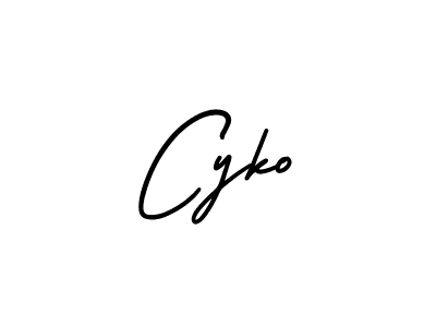 Make a beautiful signature design for name Cyko. With this signature (AmerikaSignatureDemo-Regular) style, you can create a handwritten signature for free. Cyko signature style 3 images and pictures png