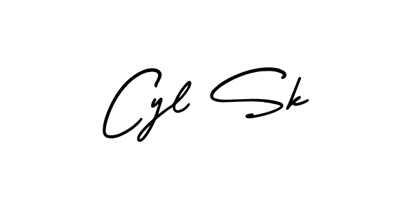 Make a beautiful signature design for name Cyl Sk. With this signature (AmerikaSignatureDemo-Regular) style, you can create a handwritten signature for free. Cyl Sk signature style 3 images and pictures png